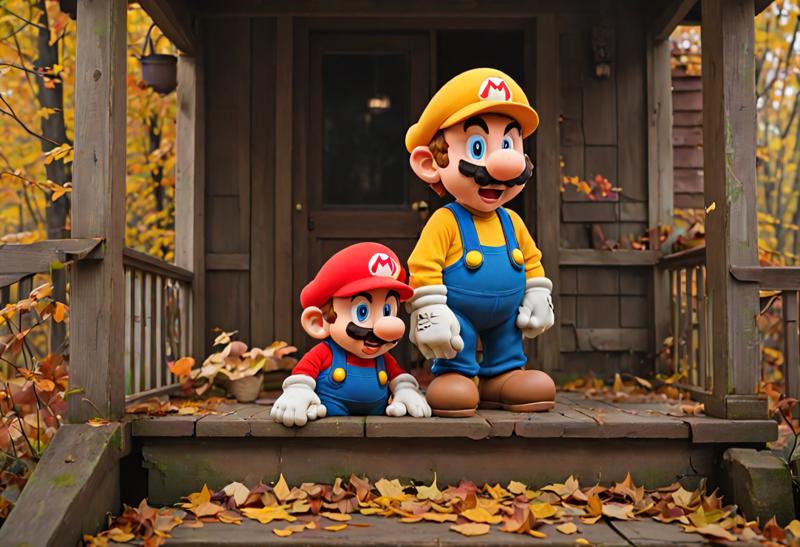 01082-[number]-3492569243-_lora_SMB Artstyle - V1 - Trigger is SMB Artstyle_1_  , Movie scene where SMB artstyle sits on a rustic porch during autumn, lea.png